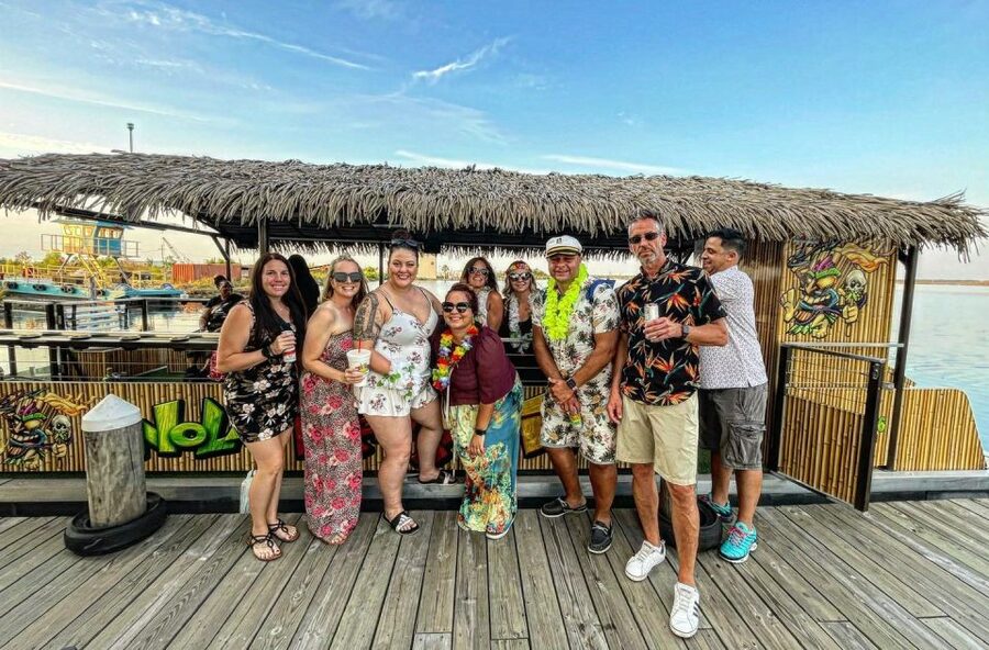 New Orleans: BYOB Tiki Boat Bayou Party and Wildlife Tour - A tiki boat with a swamp-tour view