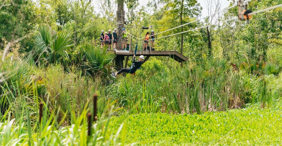 New Orleans: Swamp Zipline Tour - Safety briefing, lockers, and the 60-foot start