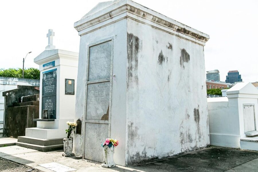 New Orleans: Walking Tour Inside St. Louis Cemetery No. 1 - Nicolas Cage’s pyramid-shaped crypt